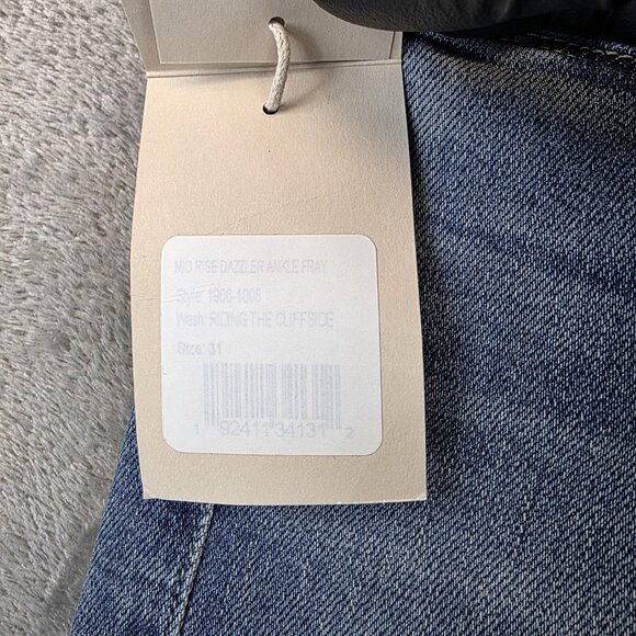 Mother Jeans Womens 31 Mid Rise Dazzler Ankle Fray Stretch Riding Cliffside - Picture 9 of 16